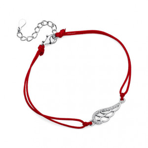 Bratara cu snur rosu model aripa cu pietre DiAmanti Z1449B_R-DIA